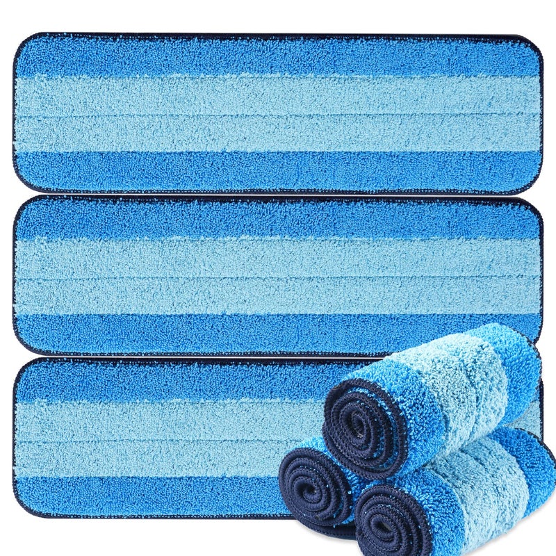 MR. SCRUB 6 Pack Microfiber Cleaning Pads for Bona Mop  Safe for Hardwood and Hard-Surface Floors  Reusable Microfiber Mop Pads for 18 Inch Mop  No Residue  Super-Absorbent  Over 500 Machine Washes - Image 1